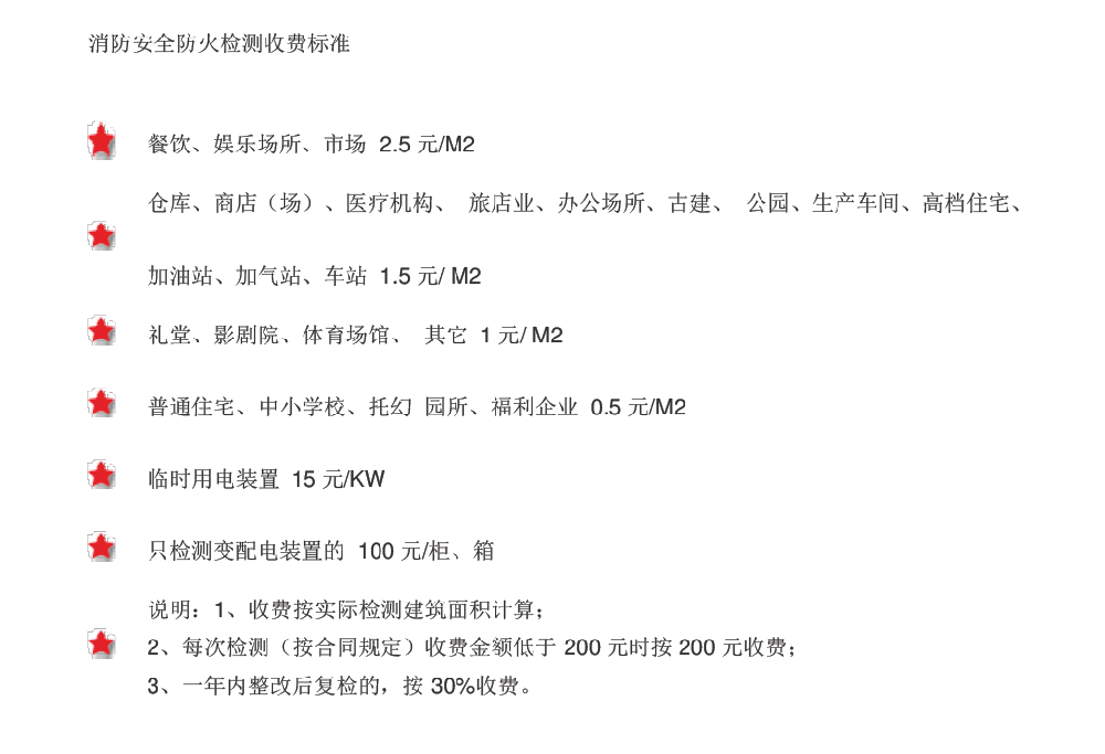 北京市電氣防火檢測收費標準，消防檢測收費標準